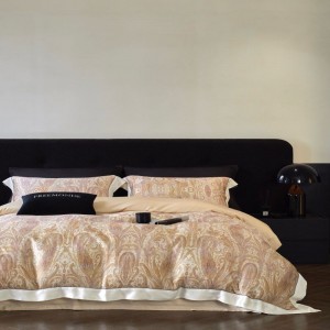 High quality lyocell home textile digital printing duvet cover bed sheets custom bedding set