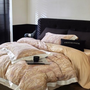 High quality lyocell home textile digital printing duvet cover bed sheets custom bedding set