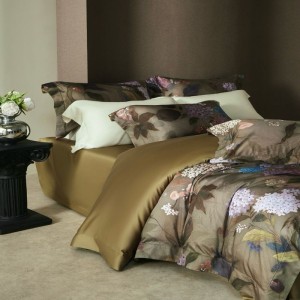 Green plant floral digital printing duvet cover bed sheets ODM/OEM lyocell cotton bedding set