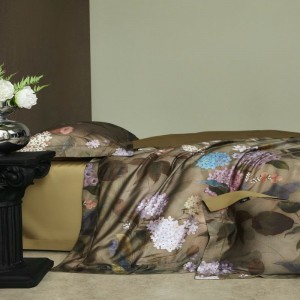 Green plant floral digital printing duvet cover bed sheets ODM/OEM lyocell cotton bedding set