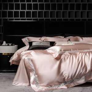 High Class Silk Damask Bed Sheet Pillowcases 100 Count Australian Cotton Home Textile Solid Color Duvet Cover Bedding Set
