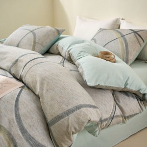 High Quality 40S Cotton Home Bed Linen Floral Digital Printed Duvet Cover Green Bed Sheets Bedding Set