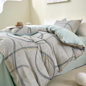 High Quality 40S Cotton Home Bed Linen Floral Digital Printed Duvet Cover Green Bed Sheets Bedding Set