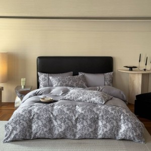 Light Luxury 60S Lyocell Flat Sheet Fitted Sheet Digital Printing Duvet Cover ODM/OEM Queen King Bed Sheet Bedding Set