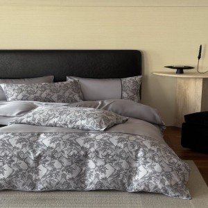 Light Luxury 60S Lyocell Flat Sheet Fitted Sheet Digital Printing Duvet Cover ODM/OEM Queen King Bed Sheet Bedding Set