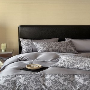 Light Luxury 60S Lyocell Flat Sheet Fitted Sheet Digital Printing Duvet Cover ODM/OEM Queen King Bed Sheet Bedding Set