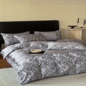 Light Luxury 60S Lyocell Flat Sheet Fitted Sheet Digital Printing Duvet Cover ODM/OEM Queen King Bed Sheet Bedding Set