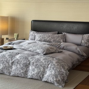 Light Luxury 60S Lyocell Flat Sheet Fitted Sheet Digital Printing Duvet Cover ODM/OEM Queen King Bed Sheet Bedding Set