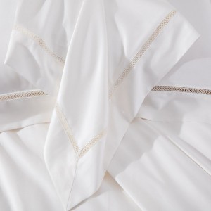Plain White 100% Cotton Home Hotel Bedroom Bed Sheet Duvet Cover Long Staple Cotton Bedding Set