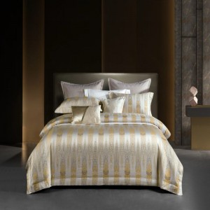 High End Yarn-dyed Jacquard Duvet Cover 500tc Egyptian Giza Long Staple Cotton Home Textile Bedding Set