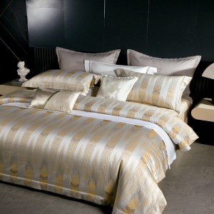 High End Yarn-dyed Jacquard Duvet Cover 500tc Egyptian Giza Long Staple Cotton Home Textile Bedding Set