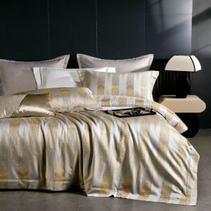 High End Yarn-dyed Jacquard Duvet Cover 500tc Egyptian Giza Long Staple Cotton Home Textile Bedding Set