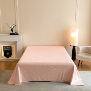 Winter pink comforter sets premium embroidery bedsheets 2 soft milk velvet pillow shams bedding set manufacture