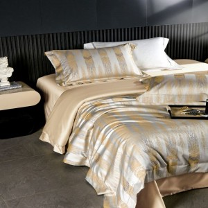 High End Yarn-dyed Jacquard Duvet Cover 500tc Egyptian Giza Long Staple Cotton Home Textile Bedding Set