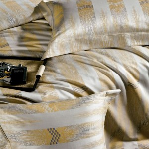 High End Yarn-dyed Jacquard Duvet Cover 500tc Egyptian Giza Long Staple Cotton Home Textile Bedding Set