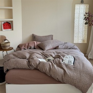 100% cotton jacquard home hotel textile brown comforter cover with 2 high-end pillowcases coverlets bedding set manufacture
