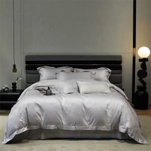 Light Purple 900TC Cotton Bedding Set With Jacquard Duvet Cover Soft Bed Sheets Double Pillowcases