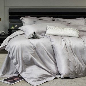 Light Purple 900TC Cotton Bedding Set With Jacquard Duvet Cover Soft Bed Sheets Double Pillowcases