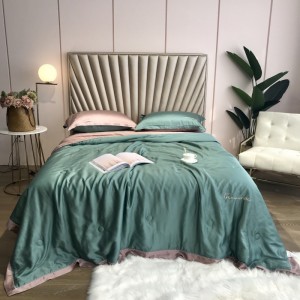 Simple Style Home Bed Set Green 100% Lyocell Fabric Modern Woven Solid Color Bedding Sheets Set