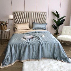 Simple Style Home Bed Set Green 100% Lyocell Fabric Modern Woven Solid Color Bedding Sheets Set
