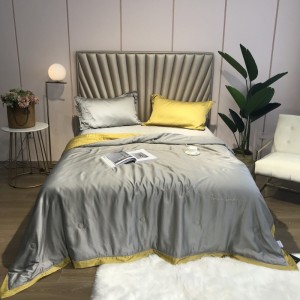 Simple Style Home Bed Set Green 100% Lyocell Fabric Modern Woven Solid Color Bedding Sheets Set
