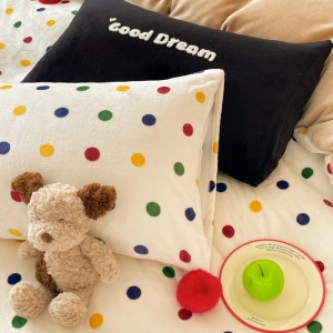 New 230g Milk Velvet Printing Duvet Cover Flat Sheet Colorful 4PCS Bedding Set For Winter