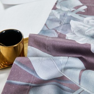 Luxury 700TC Egyptian Long Staple Cotton Floral Digital Printing Duvet Cover Bed Sheets Queen King Purple Bedding Set