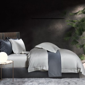High Luxury Solid Color 4PCS Bed Set 700TC Egyptian Long Staple Cotton Bedding Set