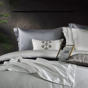 High Luxury Solid Color 4PCS Bed Set 700TC Egyptian Long Staple Cotton Bedding Set
