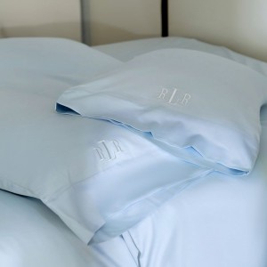 Simple Hotel Style Light Blue 120S Long Staple Cotton Duvet Cover Bed Sheets Light Luxury Home Bedding Set