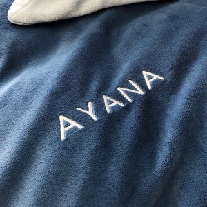High gram weight blue milk velvet home textiles embroidery duvet cover bedding set manufacturer