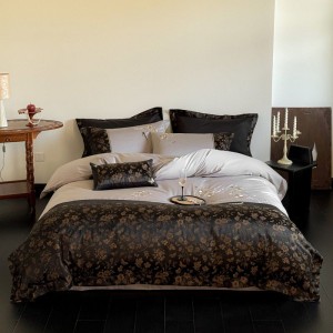 100 count PRO long staple cotton 4pcs bedding set with jacquard quilt cover bed sheets 2 pillowcases
