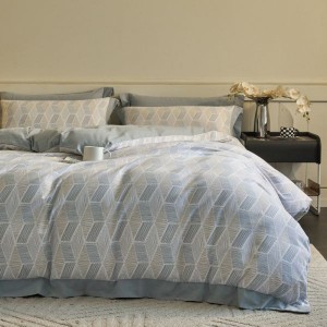 32S brushed cotton light luxury digital printing four-piece bedding set