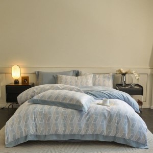 32S brushed cotton light luxury digital printing four-piece bedding set