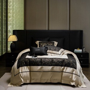 100% cotton yarn-dyed jacquard duvet cover bed sheets bedding set