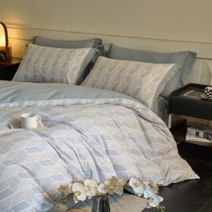 32S brushed cotton light luxury digital printing four-piece bedding set