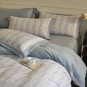 32S brushed cotton light luxury digital printing four-piece bedding set