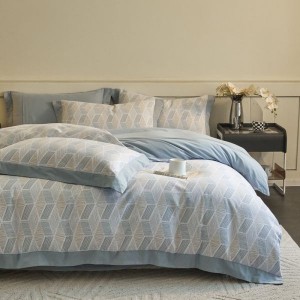 32S brushed cotton light luxury digital printing four-piece bedding set