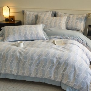 32S brushed cotton light luxury digital printing four-piece bedding set