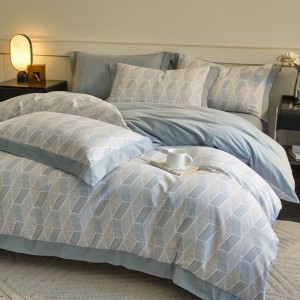 32S brushed cotton light luxury digital printing four-piece bedding set