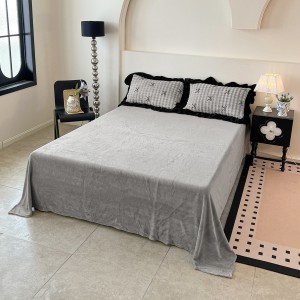 Black milk fleece home hotel textiles ruffles comforter duvet cover bedding set supplier