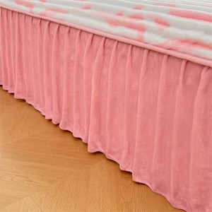 Pink Ruffles Bedskirt Printing 3PCS Fitted & Flat Sheets Bed Sheet Wholesaler