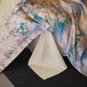 Colorful Floral Digital Printing Quilt Comforter Cover Flat Sheet Pillowcases Cotton Bedding Set
