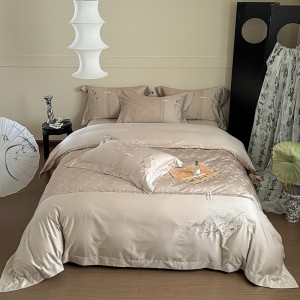 New Chinese Style Jacquard And Embroidery Duvet Quilt Comforter Cover Lyocell Cotton Bed Sheets Pillowcases Bedding Set