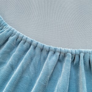 High quality blue milk velvet towel Applique 3pcs fitted flat sheets bedding set supplier