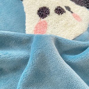 High quality blue milk velvet towel Applique 3pcs fitted flat sheets bedding set supplier
