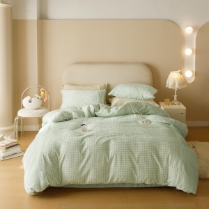 Green Printing 4PCS Home Hotel Textiles Velvet Comforter Duvet Cover Winter Green Bedding Set Supplier