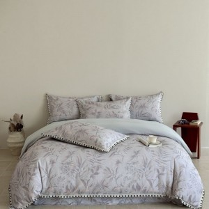 Pure Cotton Home Textile Brushed Lace Edge 4PCS Floral Printing Duvet Cover Bed Sheets Bedding Set