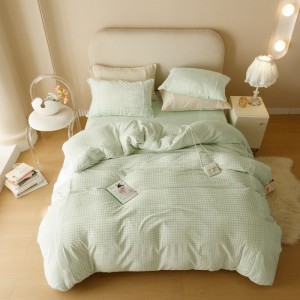Green Printing 4PCS Home Hotel Textiles Velvet Comforter Duvet Cover Winter Green Bedding Set Supplier