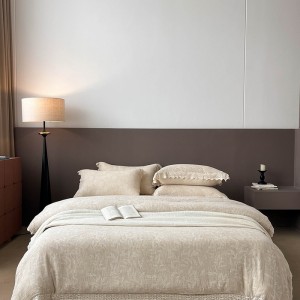 Light Luxury Linen Cotton Home Textile Yarn-dyed Jacquard Duvet Cover Double Yarn Hollow Lace Edge Bed Sheets Bedding Set